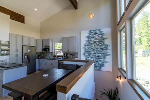 Kitchen and dining room.