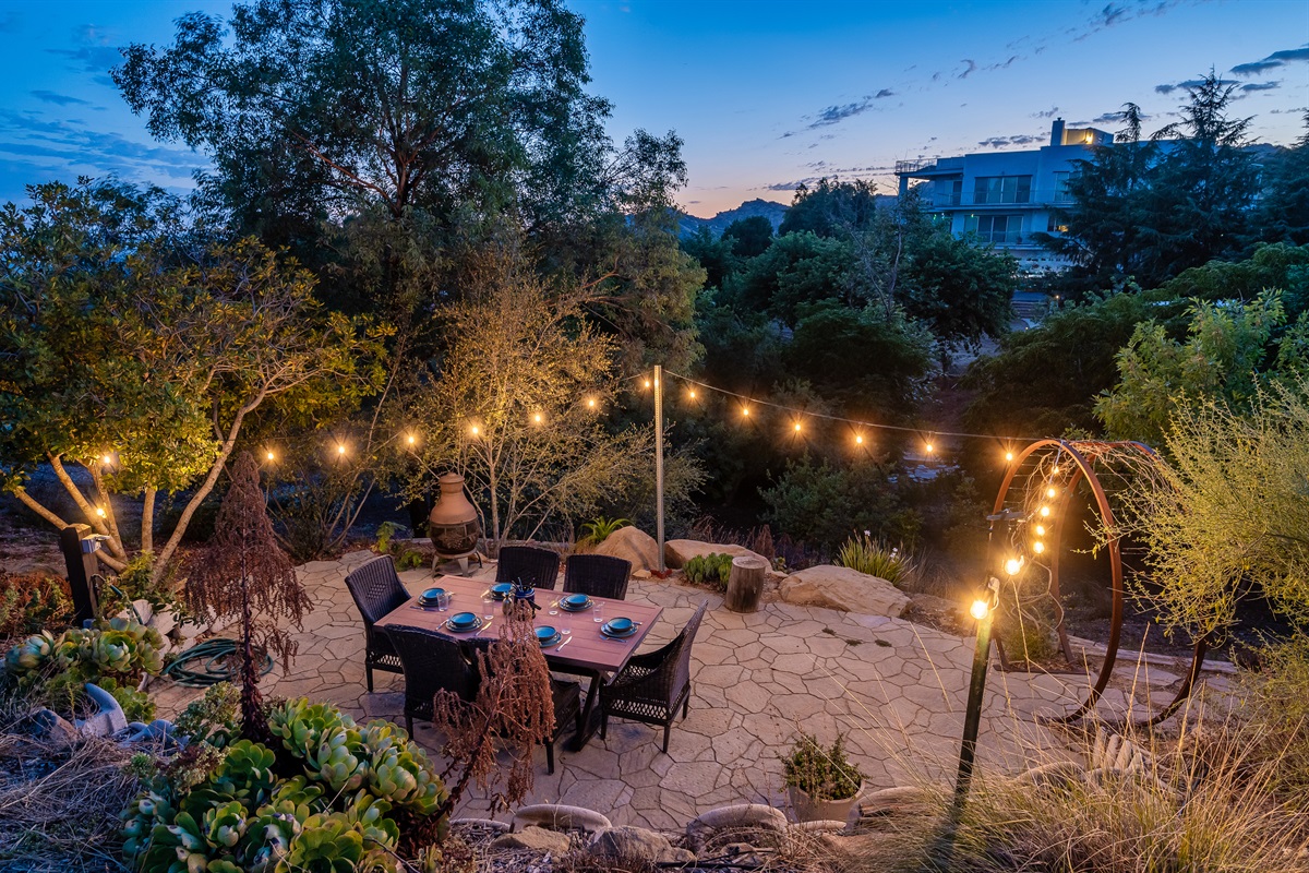 Patio dining with views