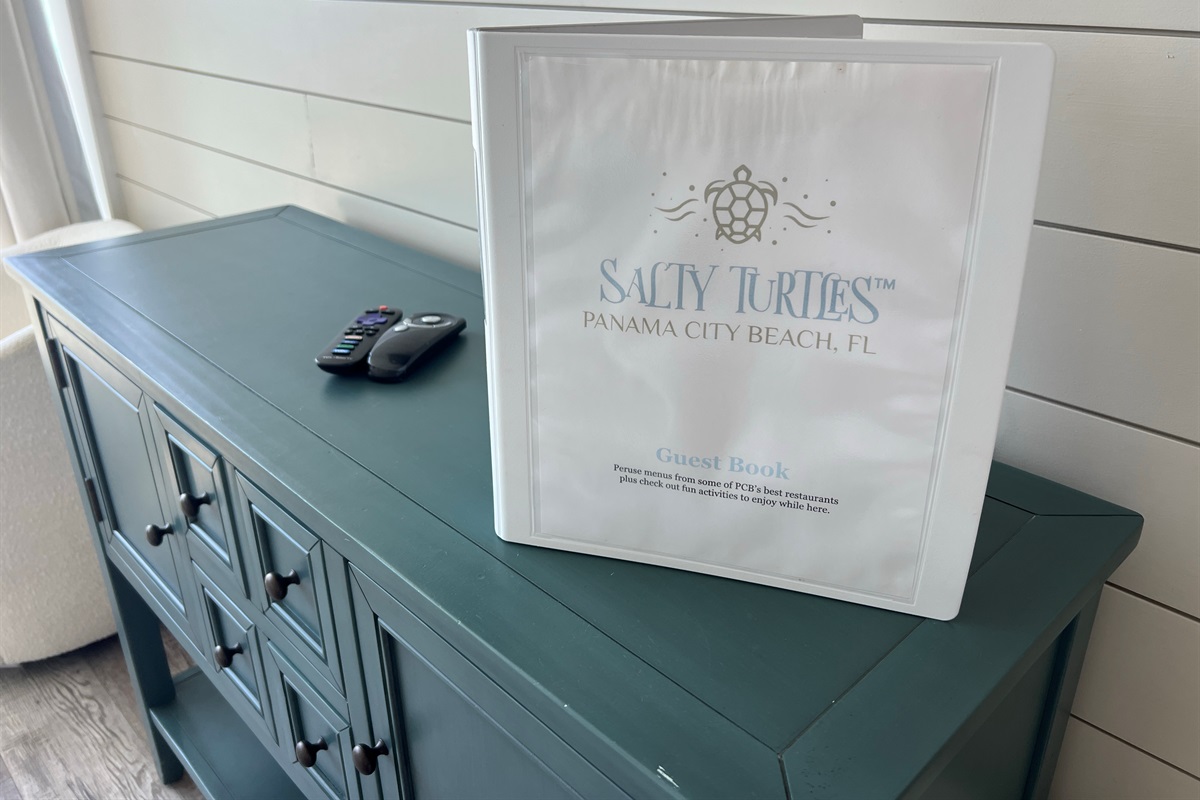 Guest Book with restaurants and activities