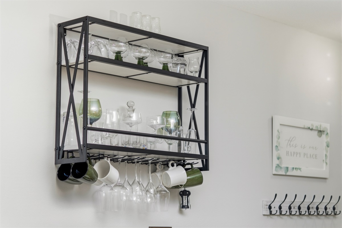 So many glass choices for beverages!