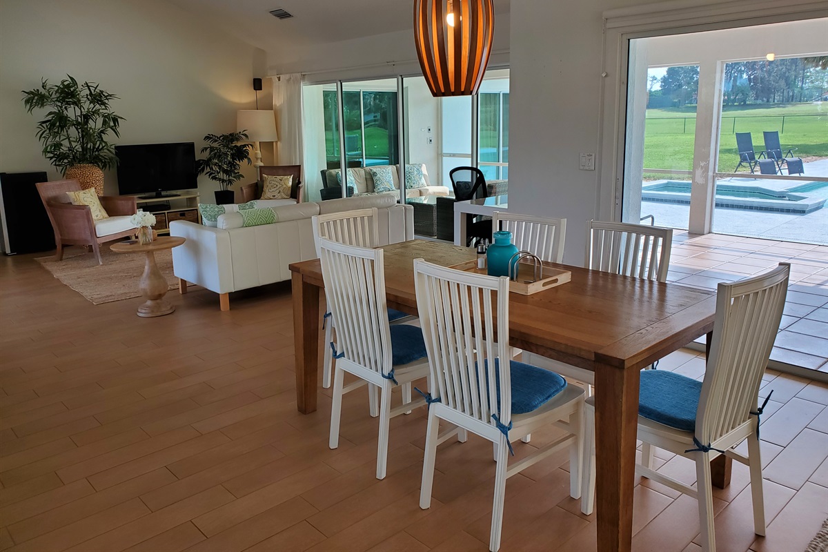 Dining and Living Room areas with views