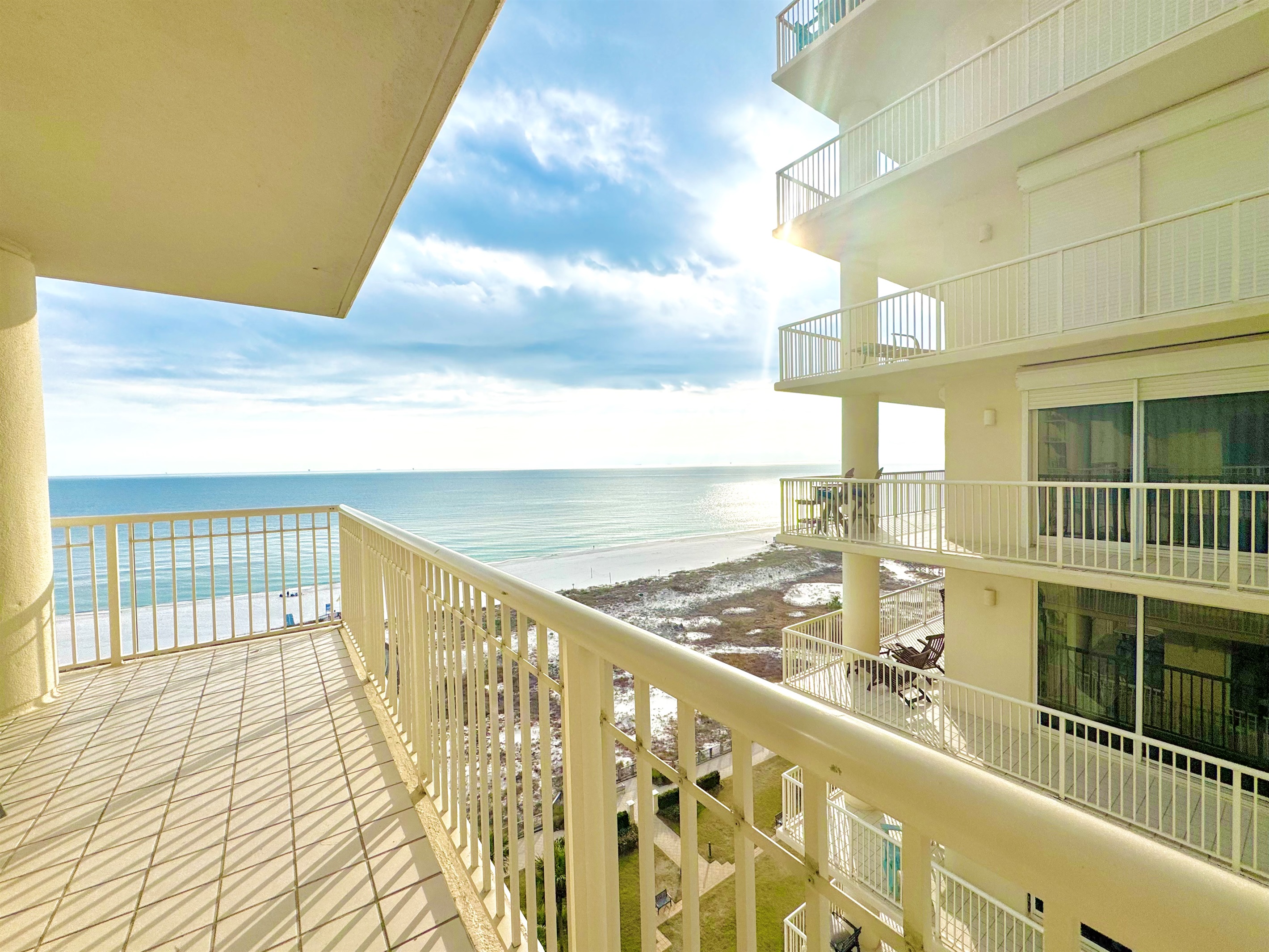 Because this is a corner unit, the balcony is about 4 feet wider than most. 