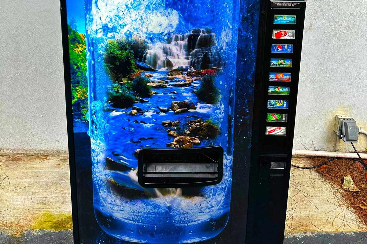 Your booking email will include one digital cold drink code per guest in order to redeem from our vending machine, where you can choose from a variety of chilled drinks including water