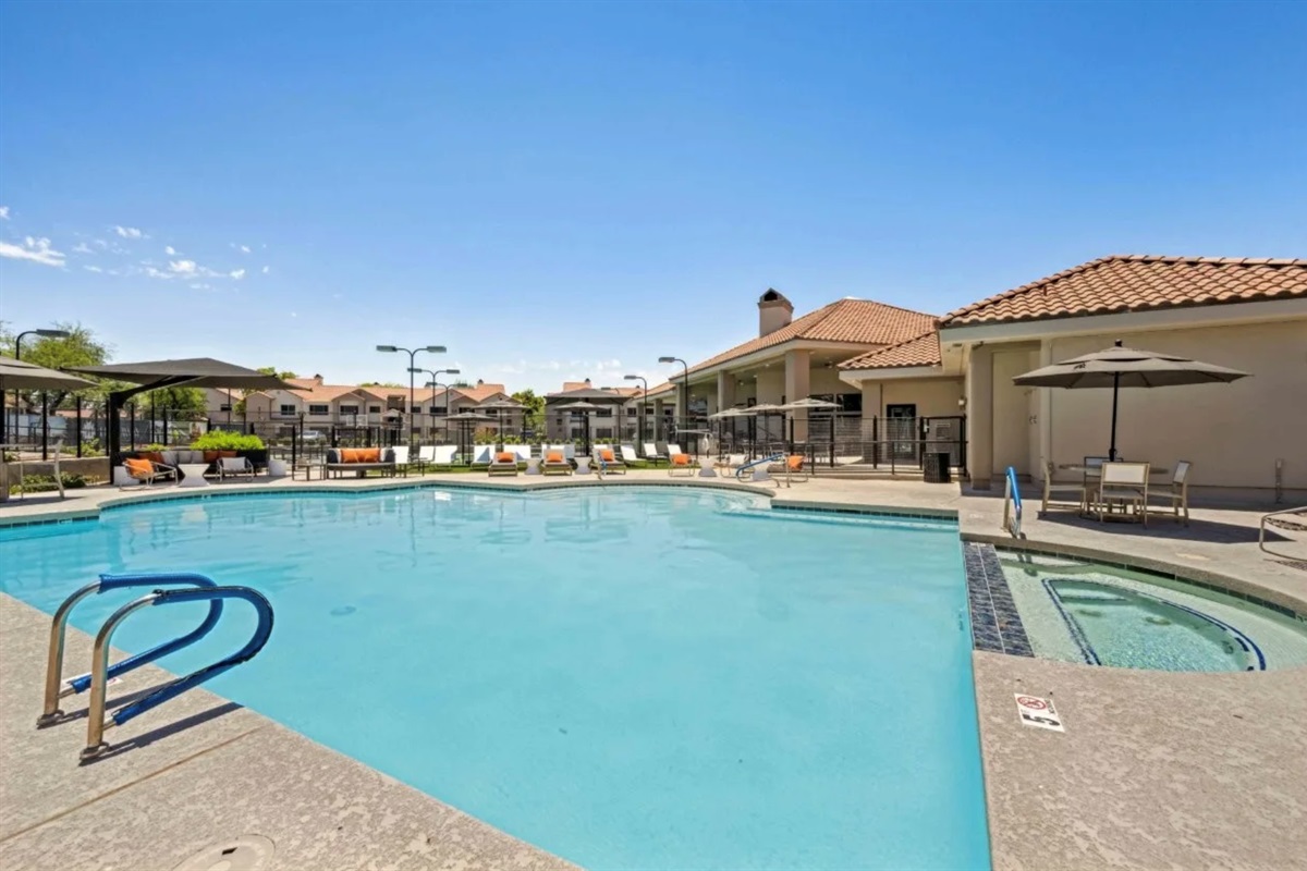 FIRST SWIMMING POOL WITH HOT TUB