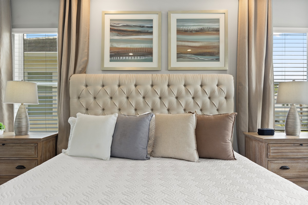 With a comfortable king bed