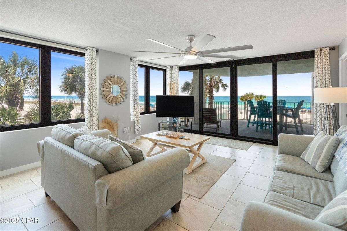 Gulf-Front Living Room
