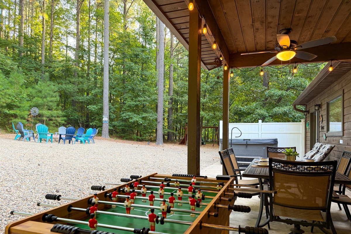 Enjoy cornhole, foosball, and plenty of space to play&mdash;fun and relaxation for all ages.