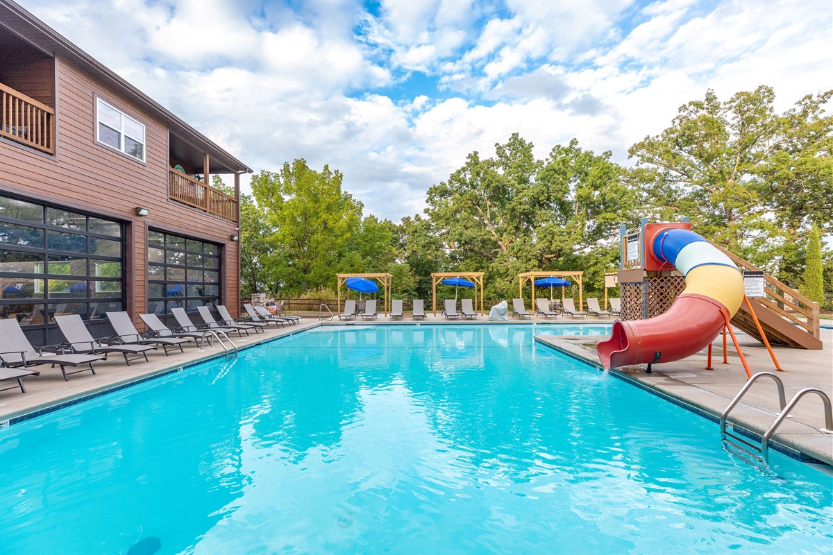 Relax in the loungers or go down the slide!