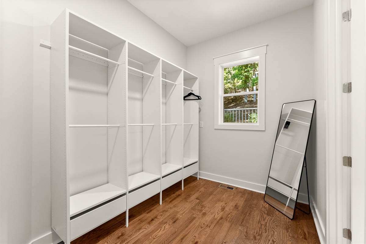 Spacious walk-in closets.