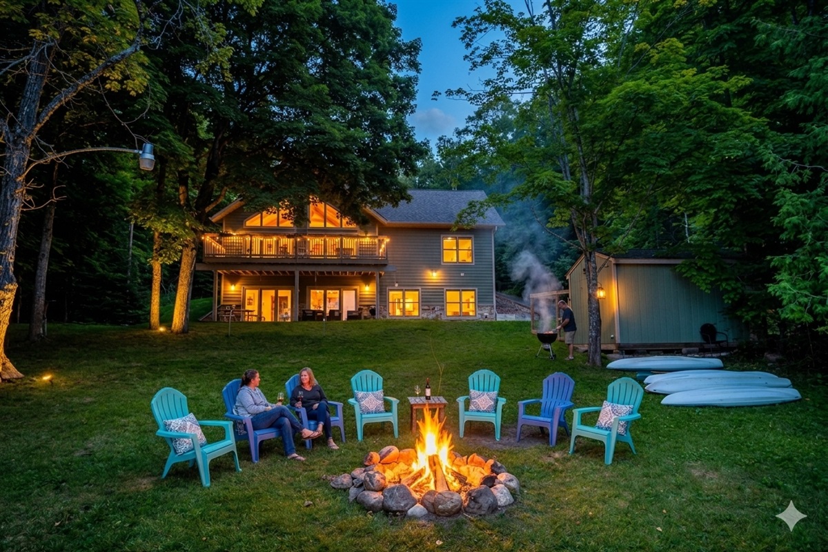 Enjoy the lake and the firepit
