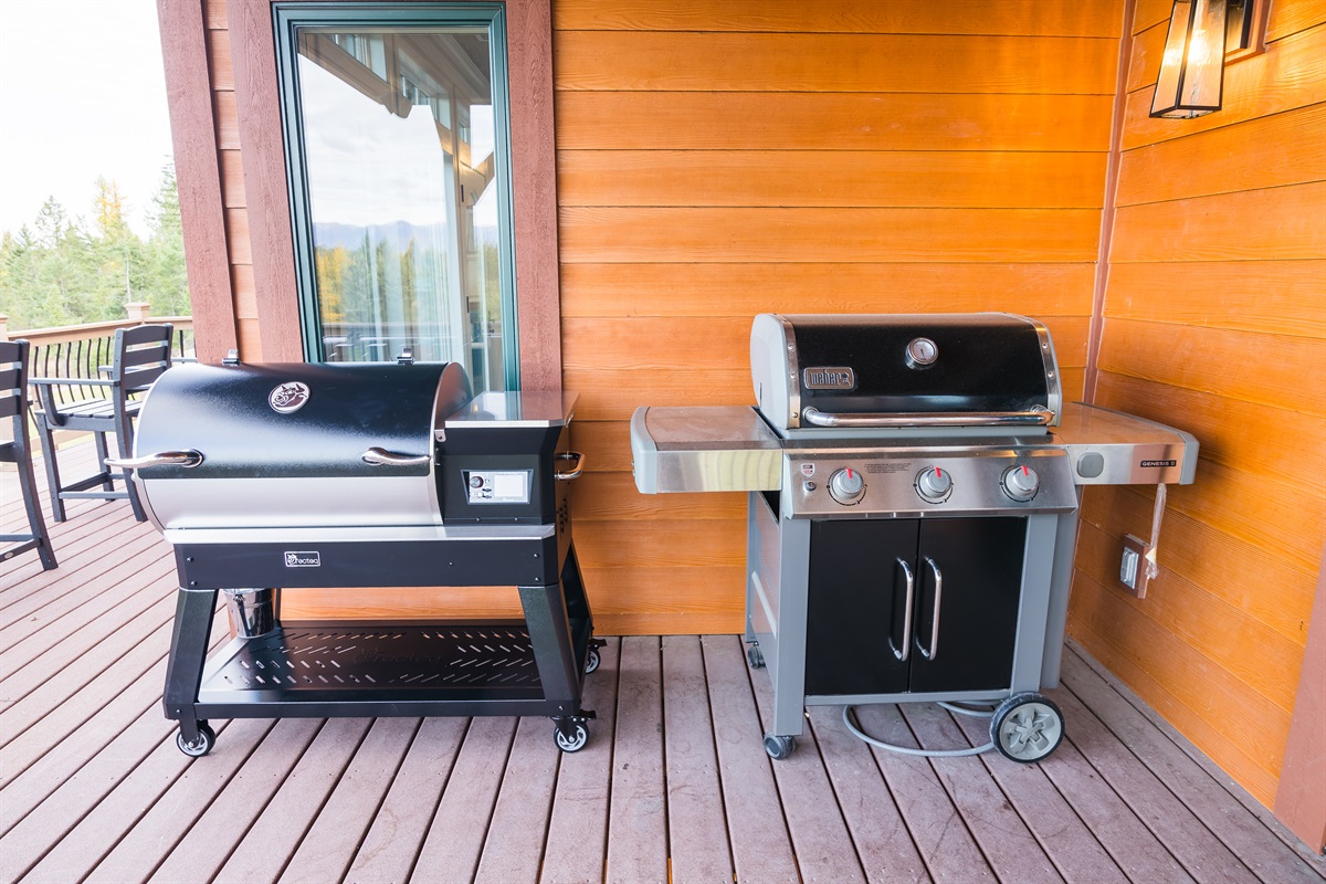 Traeger smoker & Weber grill - both included.