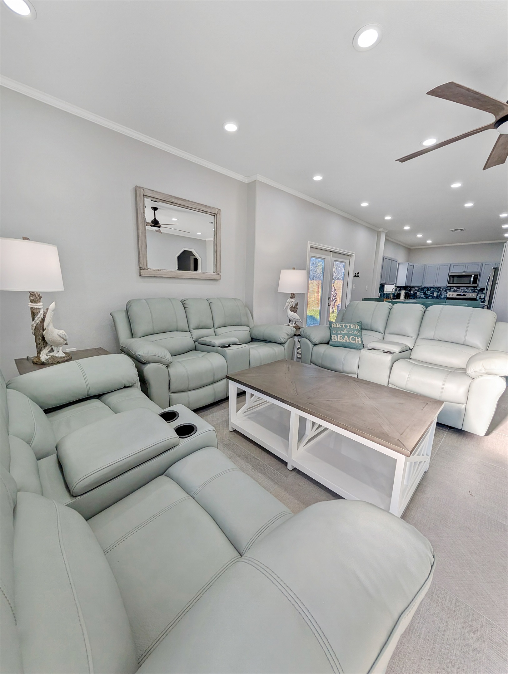 Living room seating for 8