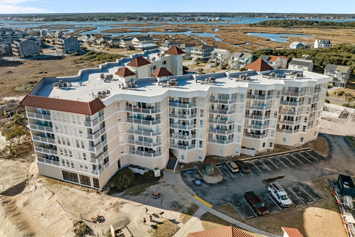 St. Regis and the expansive marsh and coastal views on the sound side, offering scenic surroundings and a peaceful setting