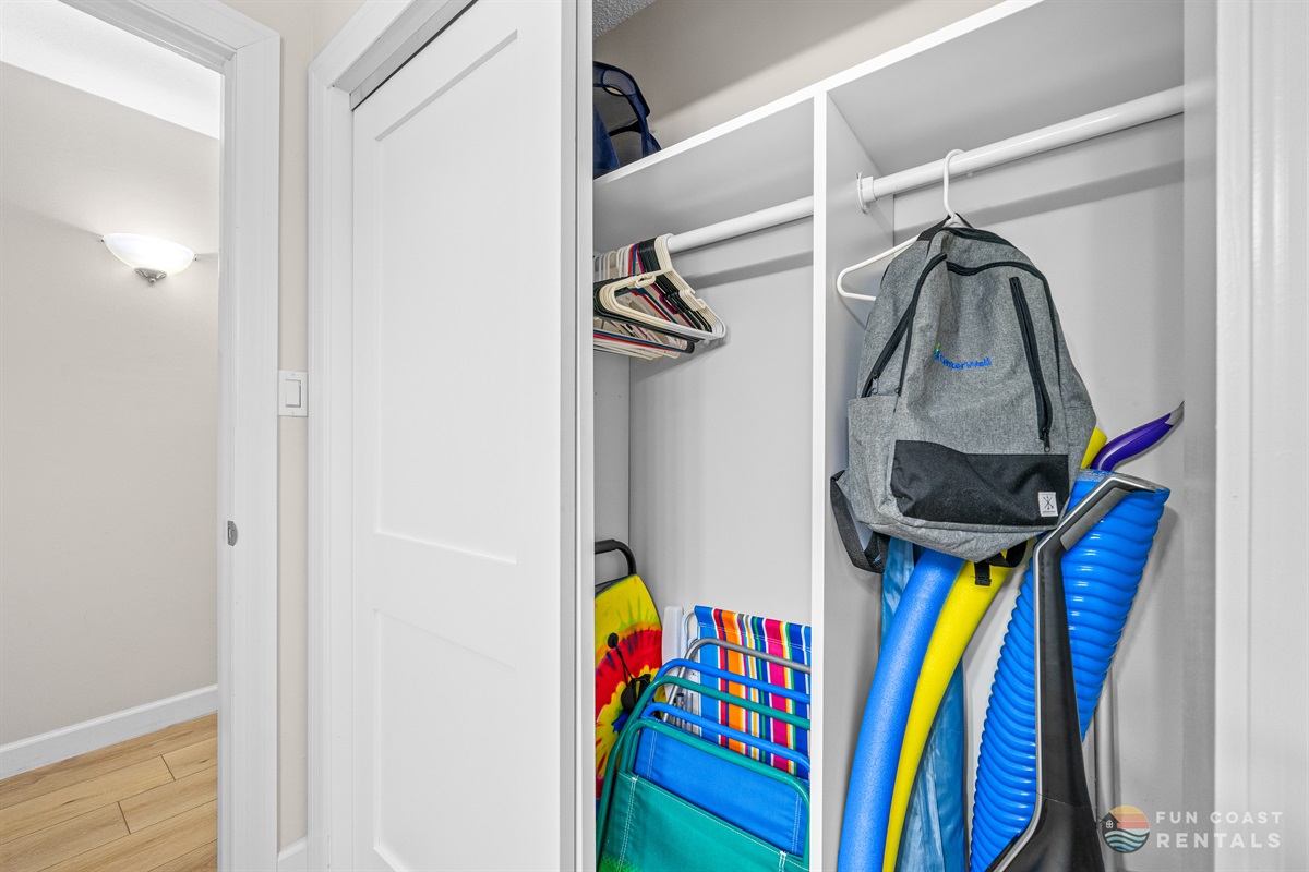 Bathroom Closet. Beach Amenities Included!