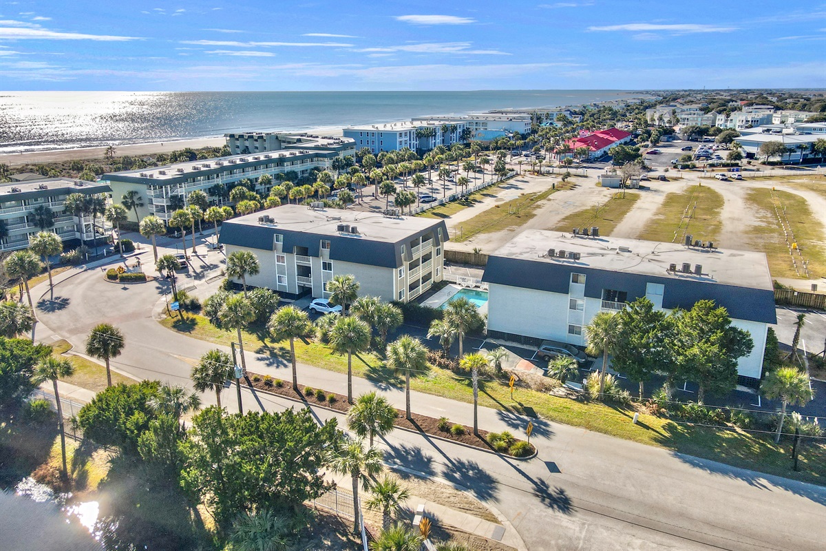 Aerial View of Complex | Beach Break | IOP Escapes Vacation Rentals | 1400 Ocean Blvd 106B, Isle of Palms SC