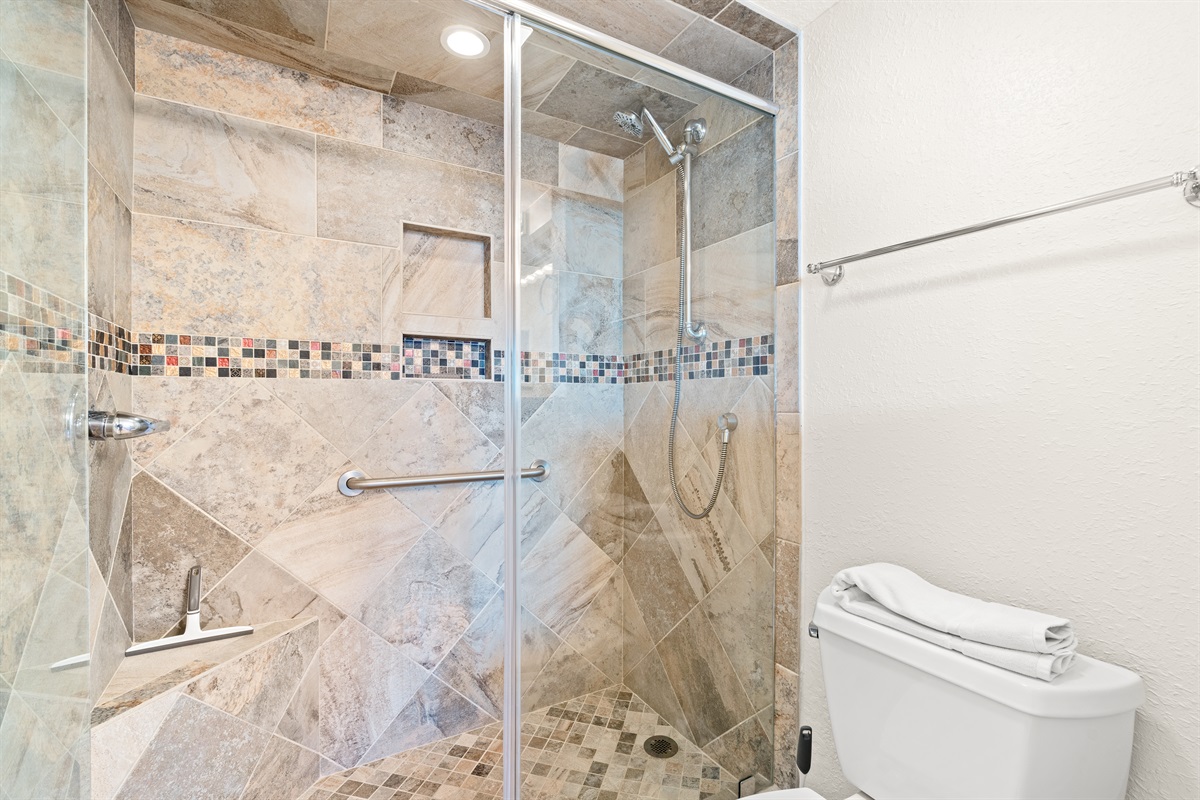 Fully Tiled Shower, Primary Bath