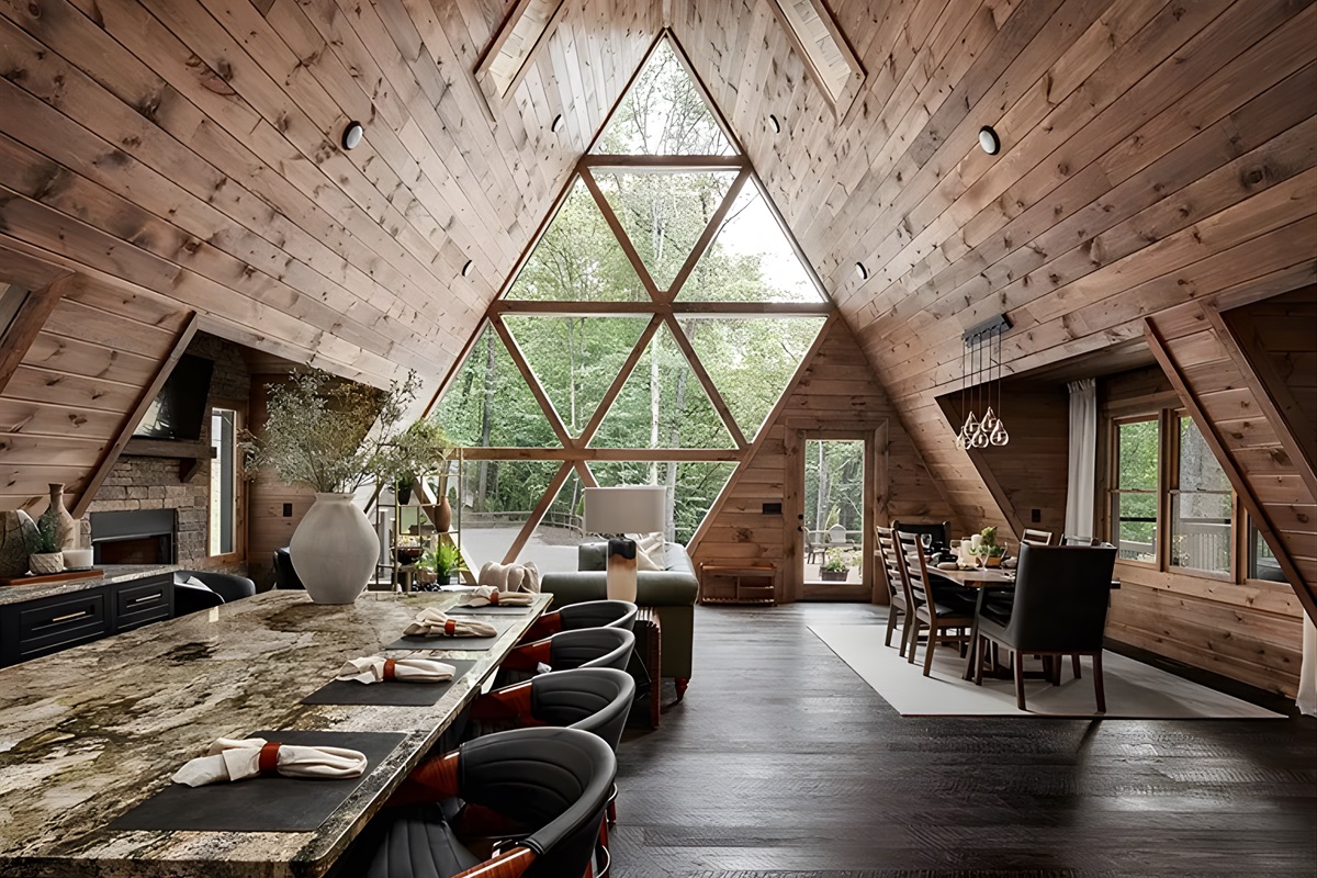 Cathedral ceilings and a kitchen that inspires. Cook, pour, savor, wellness begins in the ritual.