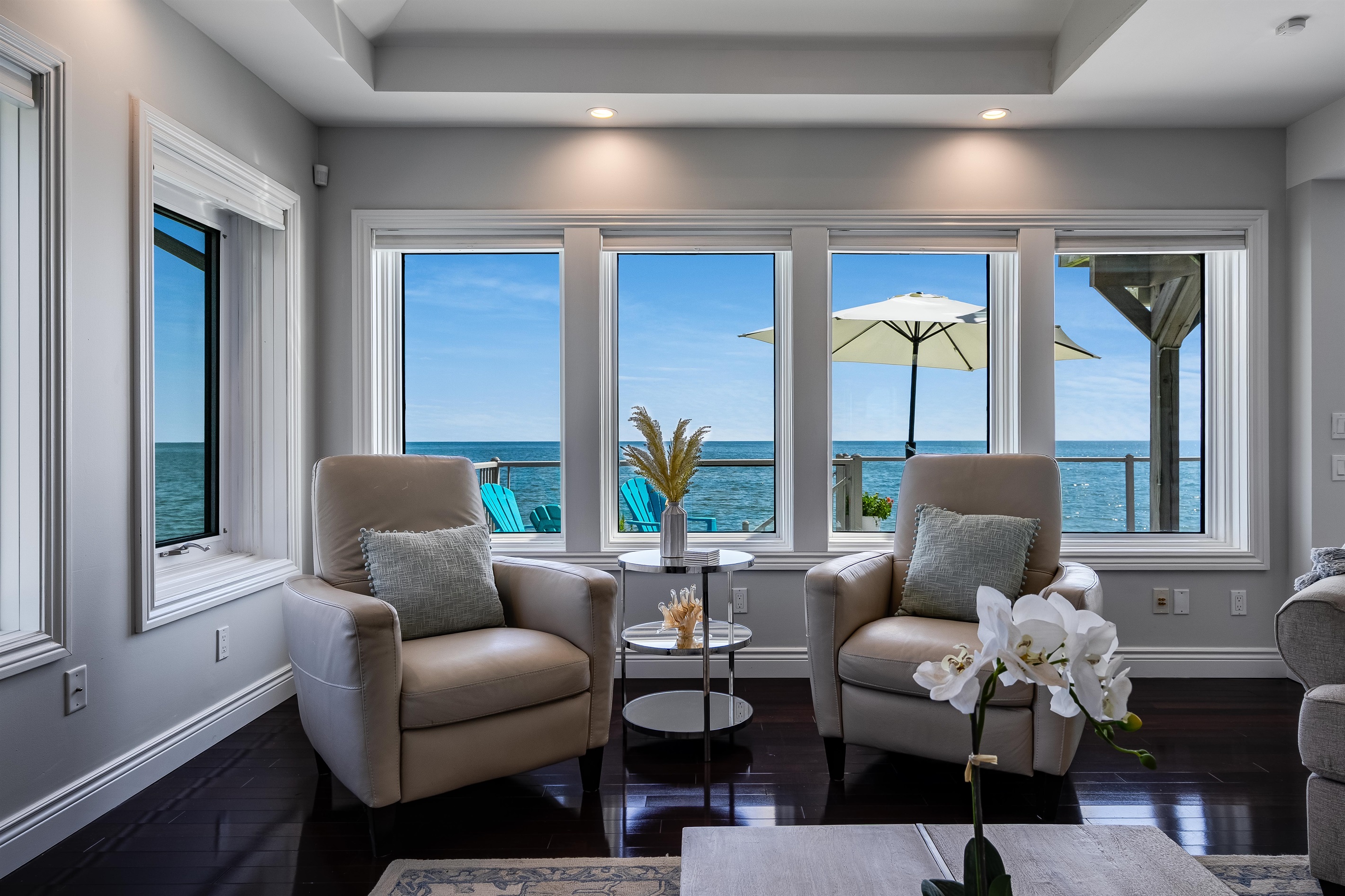 Every seat comes with an lake view.