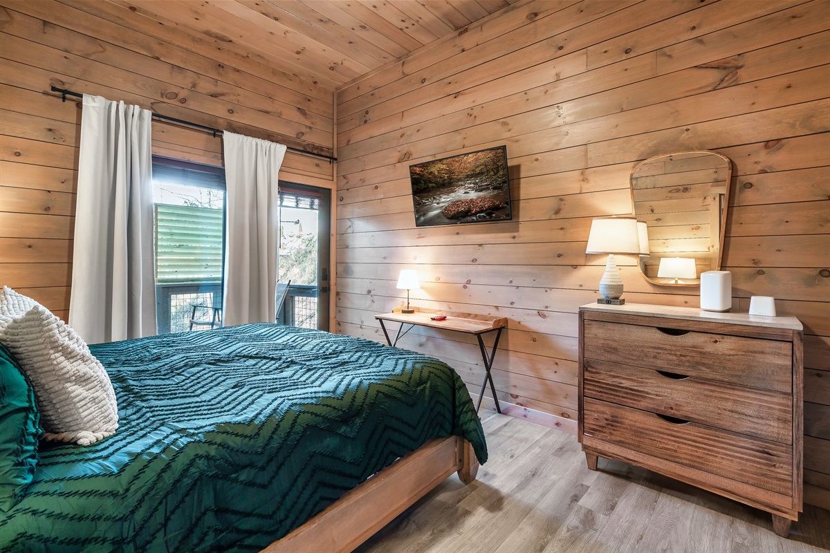 Primary suite has a desk for WFH and a dresser