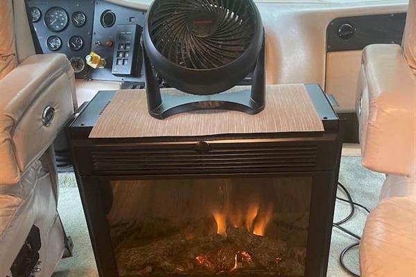 Electric Fireplace (for aesthetics only) and Circulating Fan