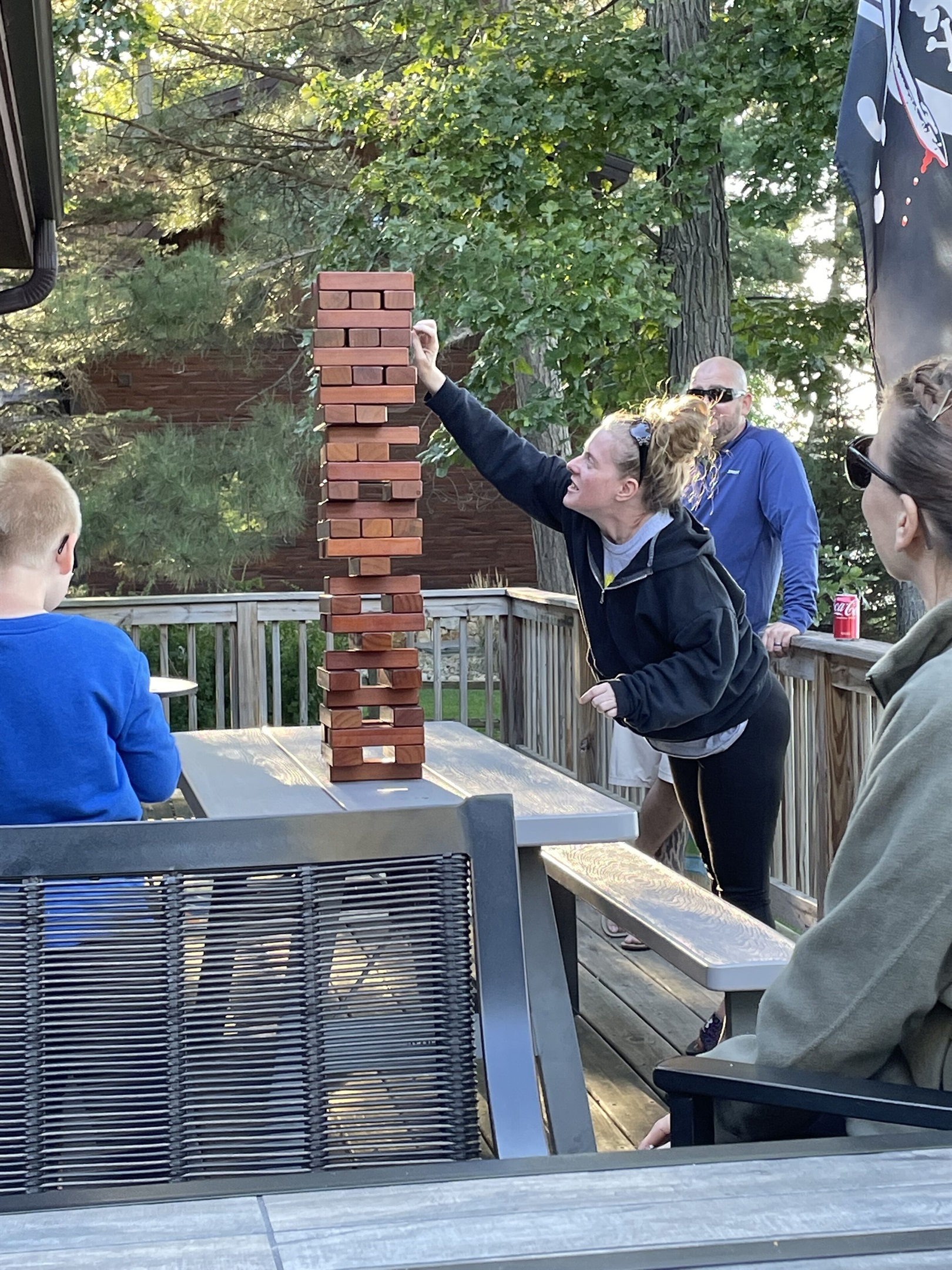 How about a game of outdoor Jenga?