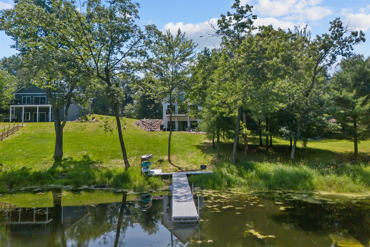 Just steps from the back door to the pier—lake life at its best! Kayaks and paddleboards are stored right by the water for easy access