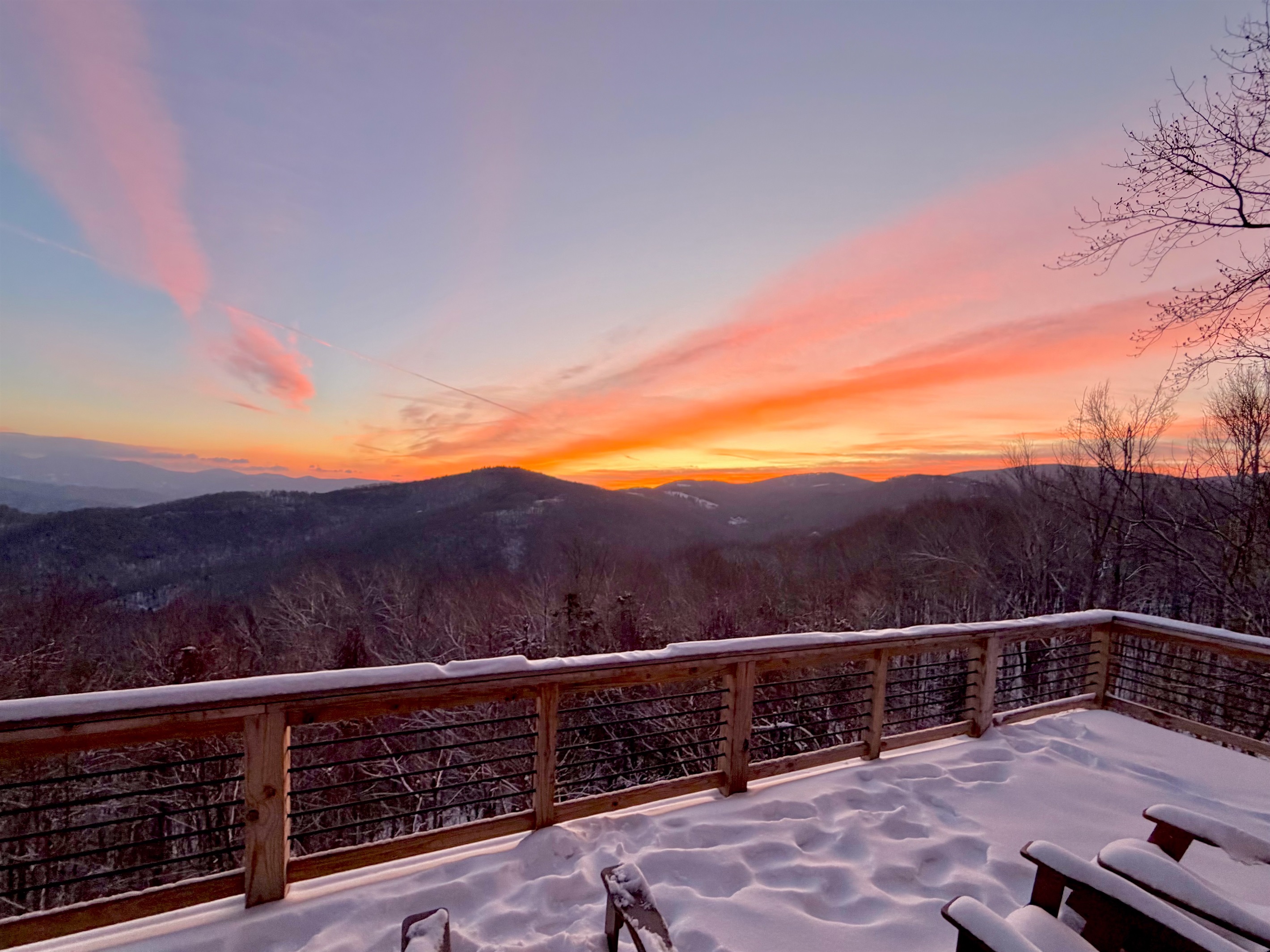 We've trimmed the trees off the deck to maximize the beautiful sun rise for you!