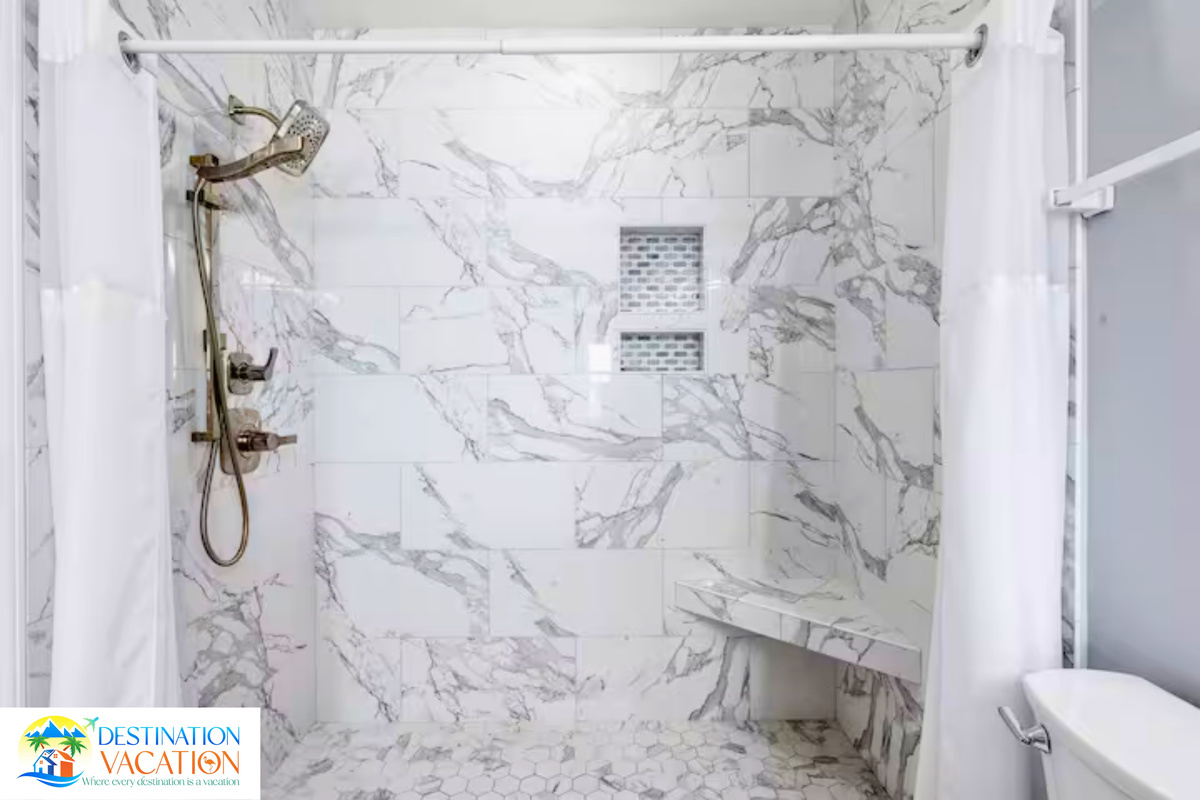 Elegant marble-inspired finishes elevate everyday comfort.