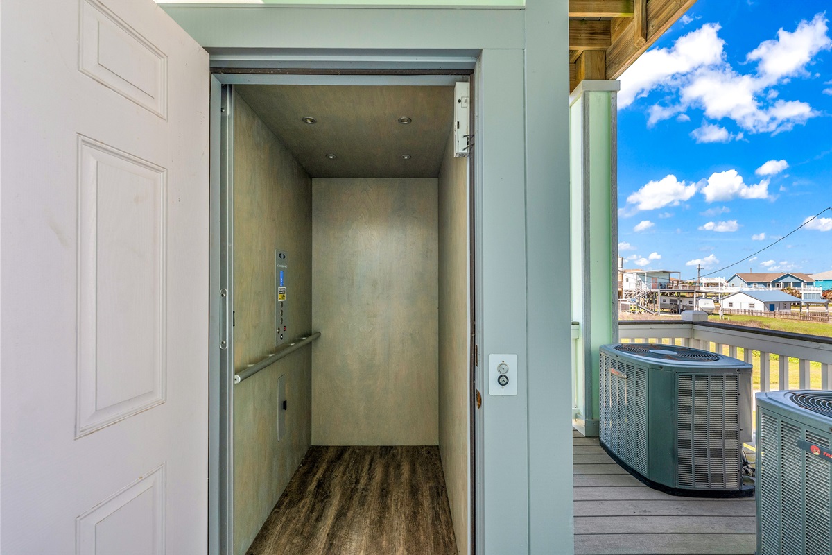 Human transport elevator for guests w/ limited mobility. 