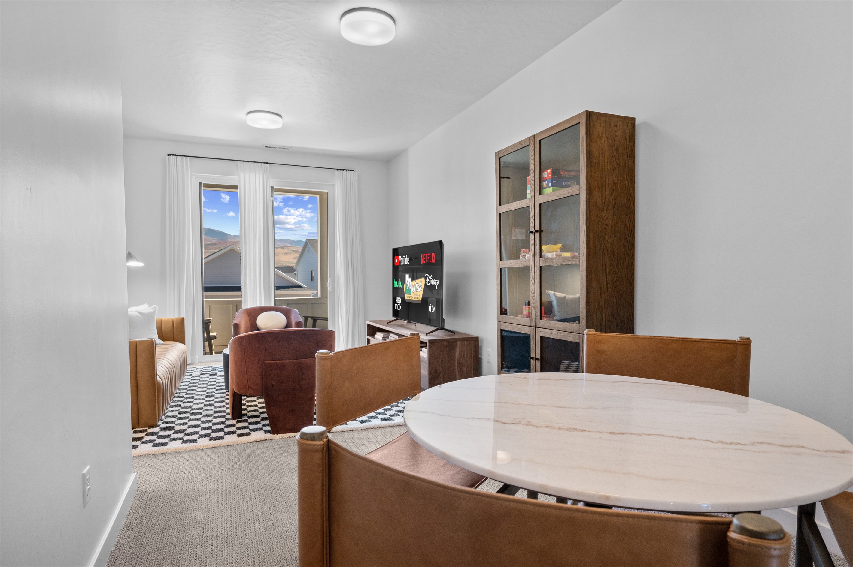 Play board games or stream your favorite shows in this relaxing retreat.