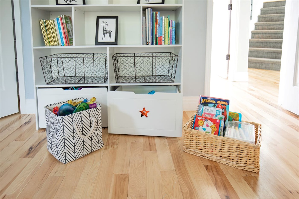  Thoughtfully designed for little ones, it features a collection of toys and colorful books, with clever storage in the closet to keep everything organized. Bright, cheerful, and inviting, its the perfect space for kids to read, play and feel right at home