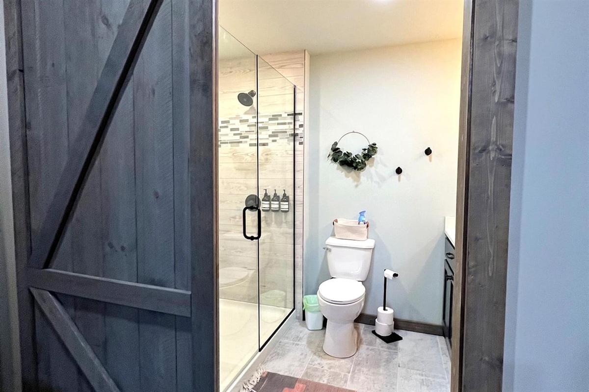 King ensuite has a walk-in shower, double vanity and all the essentials.