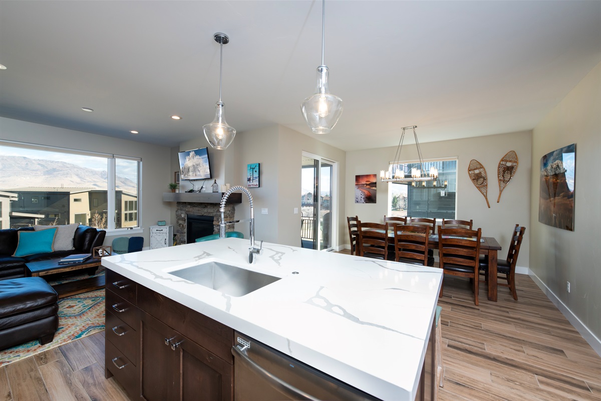 Expansive island and dining area—ideal for memorable group meals