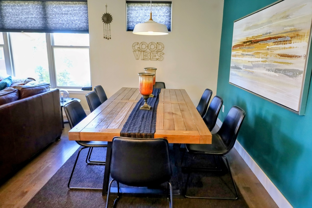 Dining Area #1, seating for 8, plus a folding table and chairs will increase seating to 12