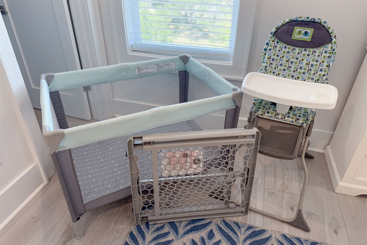 Pack n Play plus highchair for our guest to use for their littles