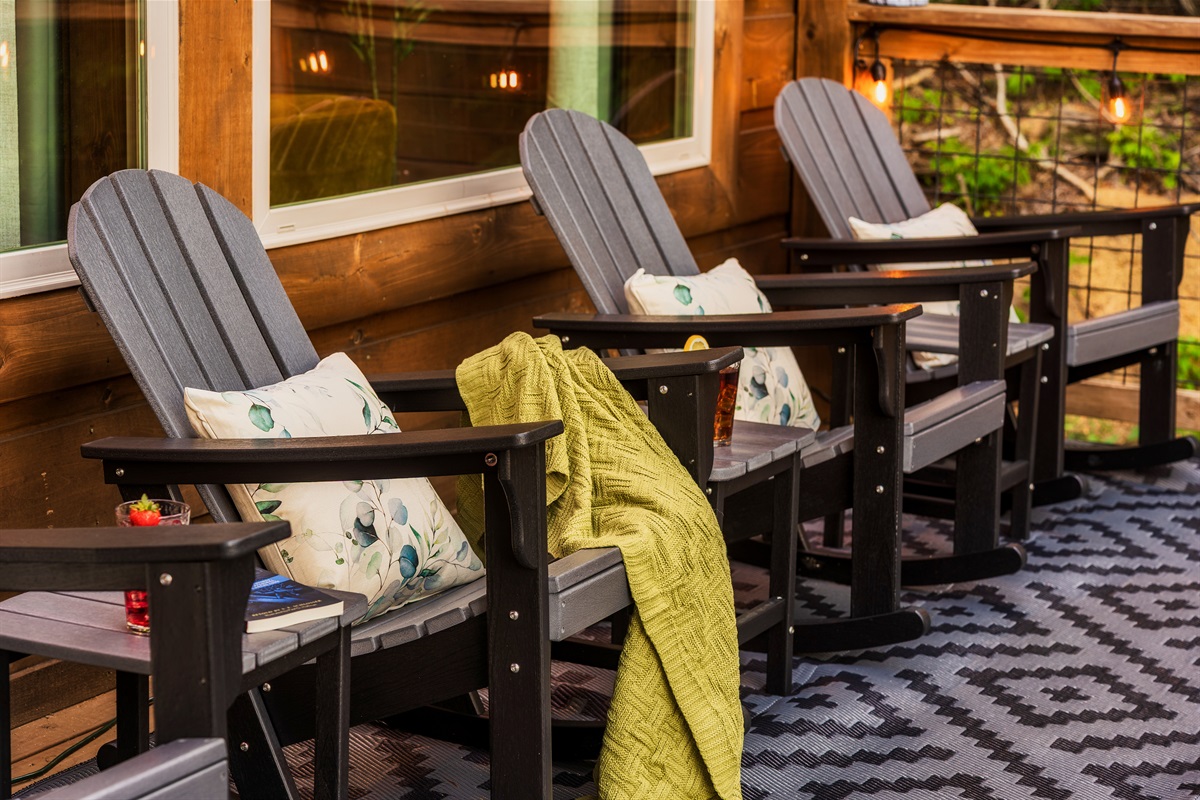 Enjoy your morning coffee on the rockers on the back decks