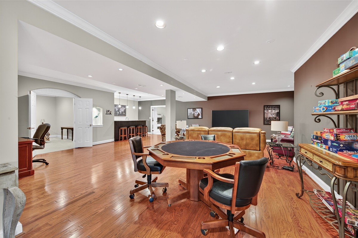 Lower level hangout for games and family time.