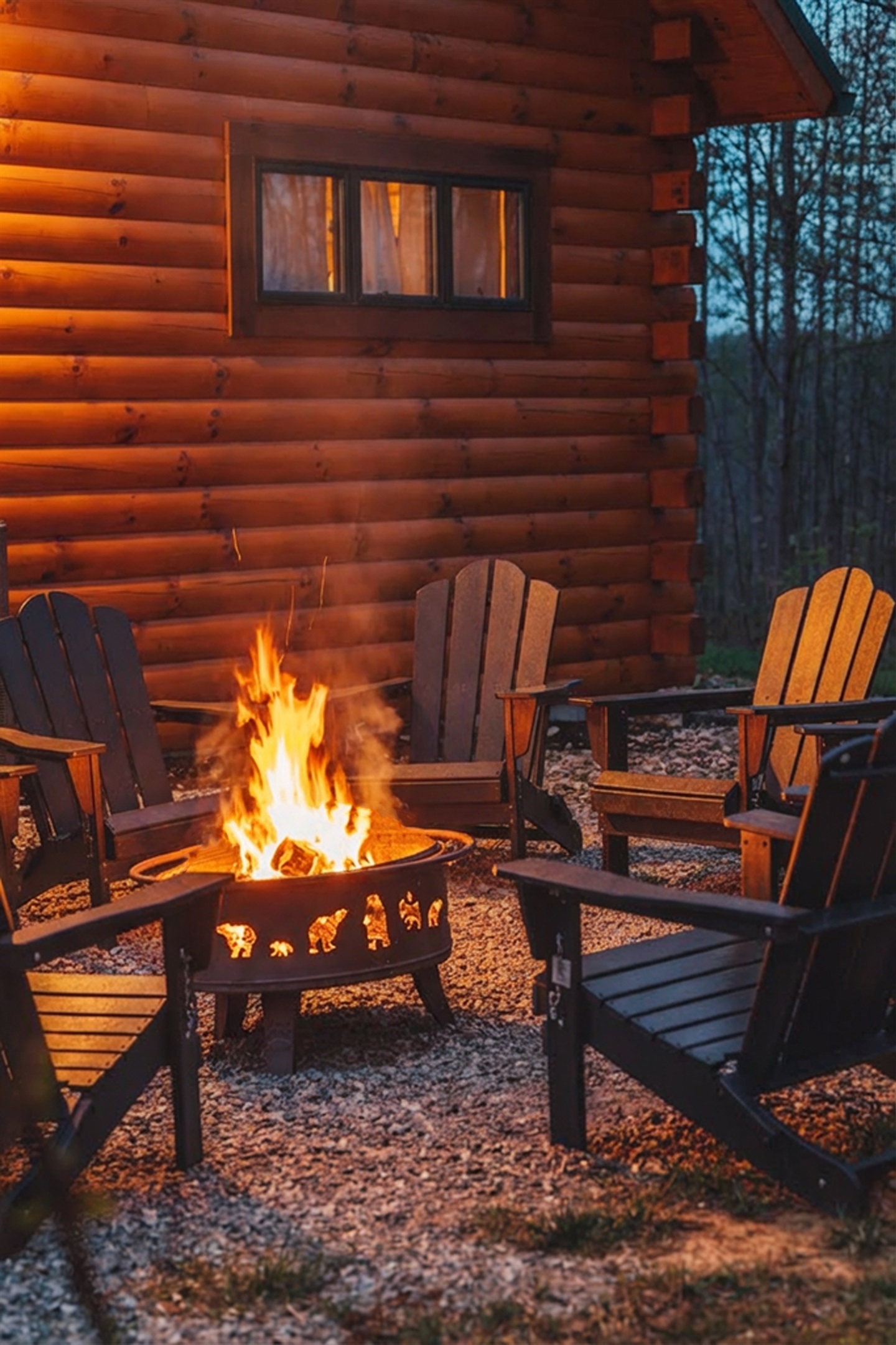 Spark up a conversation (or a song) around the fire!