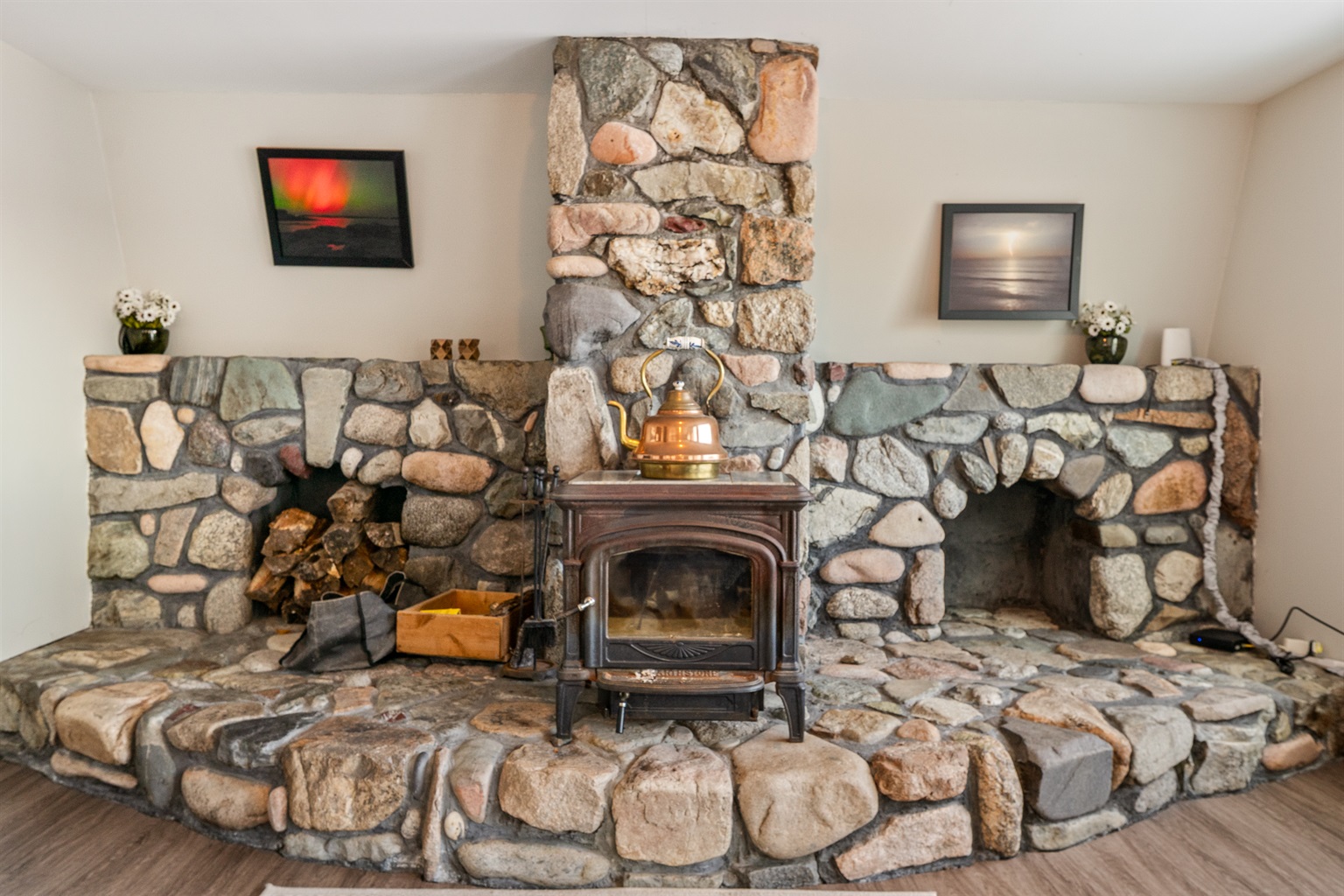 Living Room - Fire Place and Wood Box (Not For Guest Use)