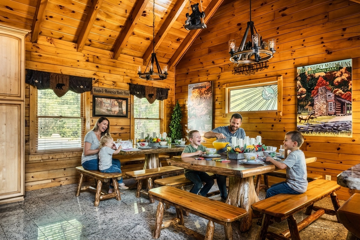 Two dining tables plus many bar stools 