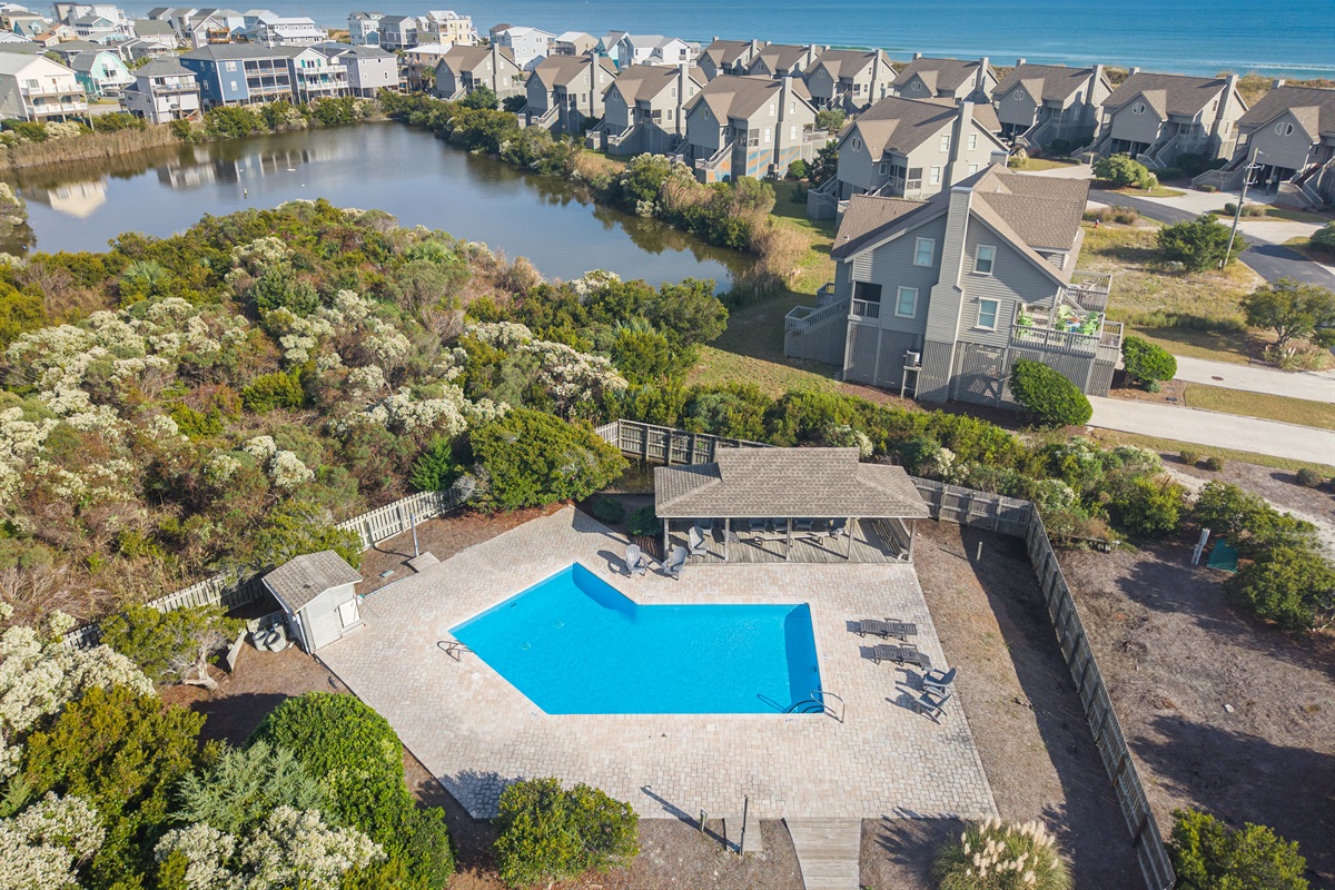 Community pool available for guests—just a short from the townhouse.