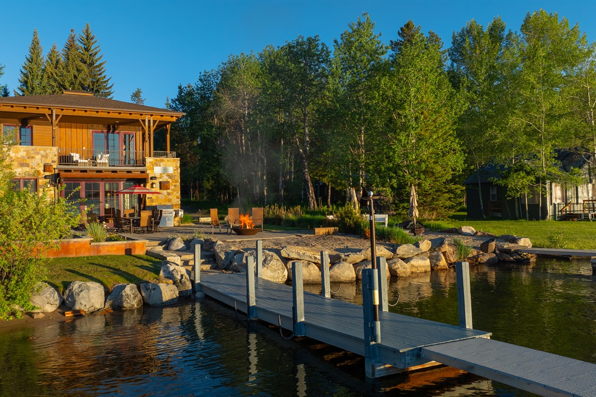 Dock-level view of Payette Lake — your morning starts here