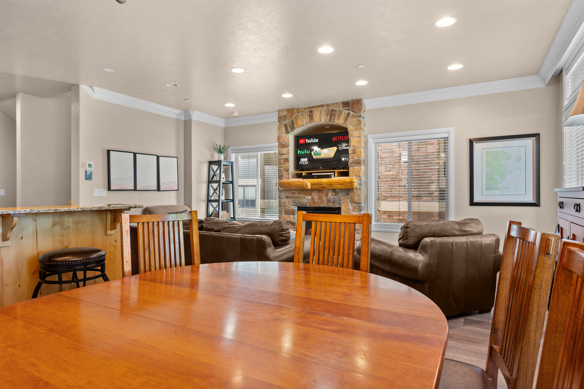 Open dining and living spaces create the perfect setting for entertaining family and friends.