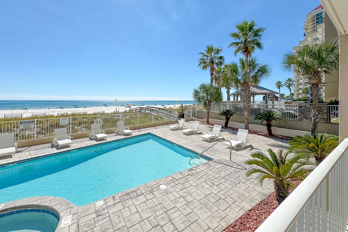 Private pool and direct beach access offer the ultimate coastal lifestyle.  Experience resort-style living at its finest.