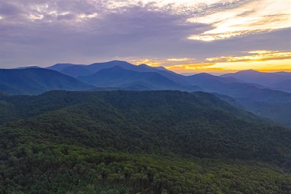 Aerial shot of the Chattahoochee National Forest