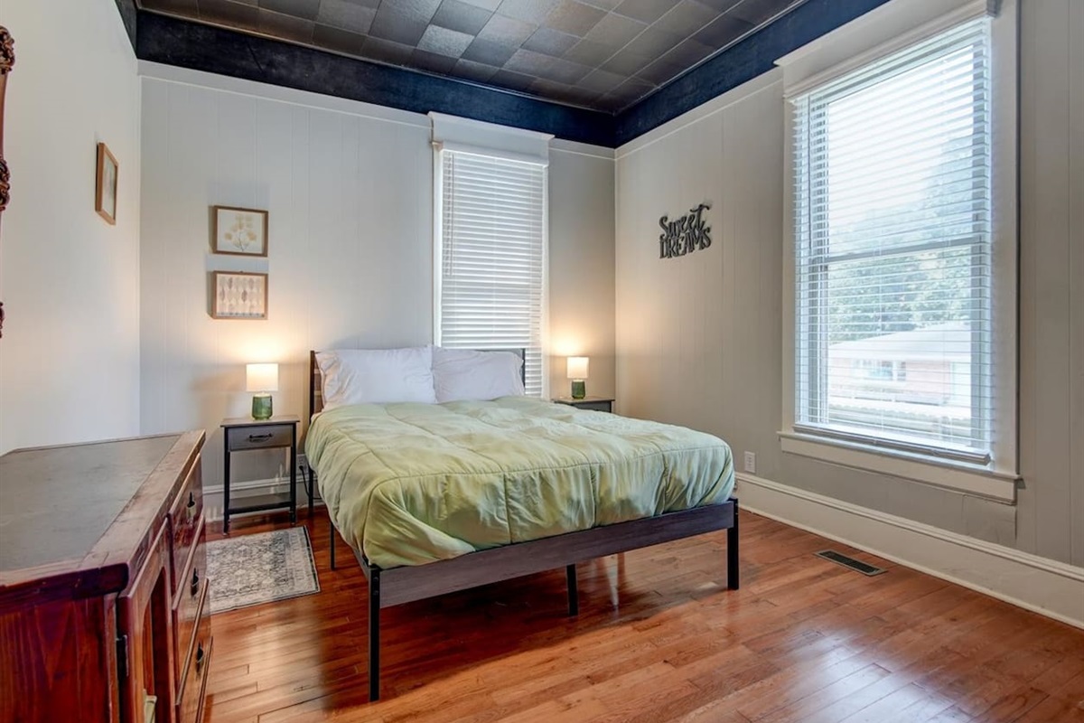 bedroom off dining area