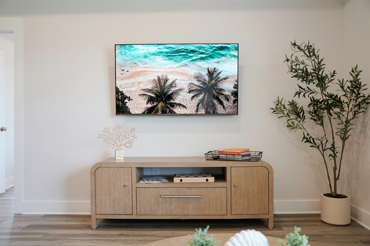 Enjoy movie nights on the Smart TV and fun board games in this open and inviting living space