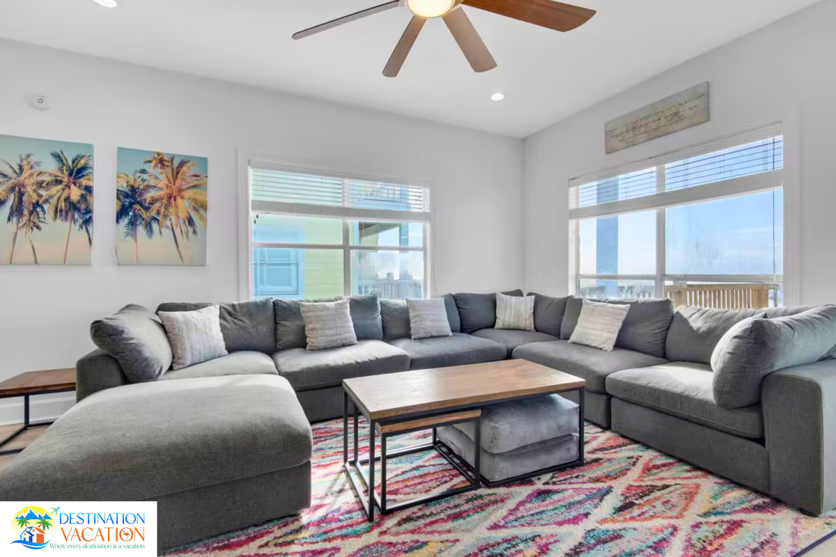 Bright interiors offer effortless coastal comfort and style.