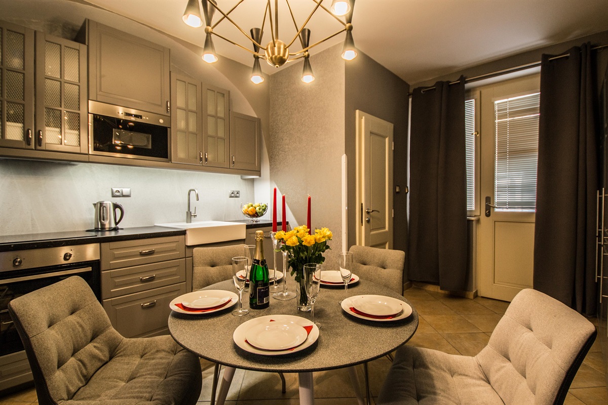 In the kitchen you will find a stove, an oven, a fridge, a microwave, a dishwasher, a kettle, a toaster and coffe maker!