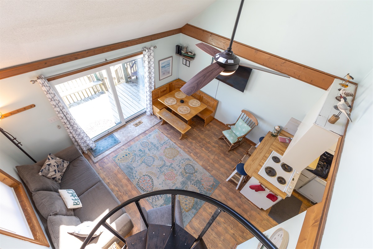 Living room view from the loft